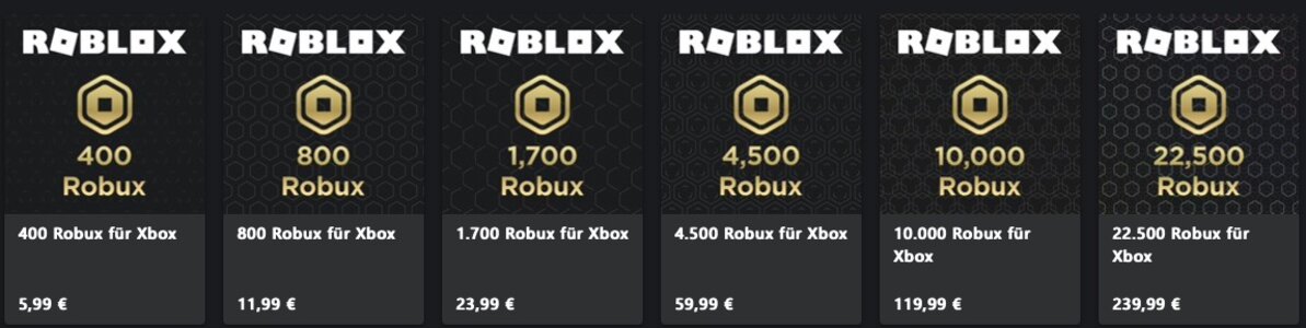 Robux spielinterne Währung von Roblox